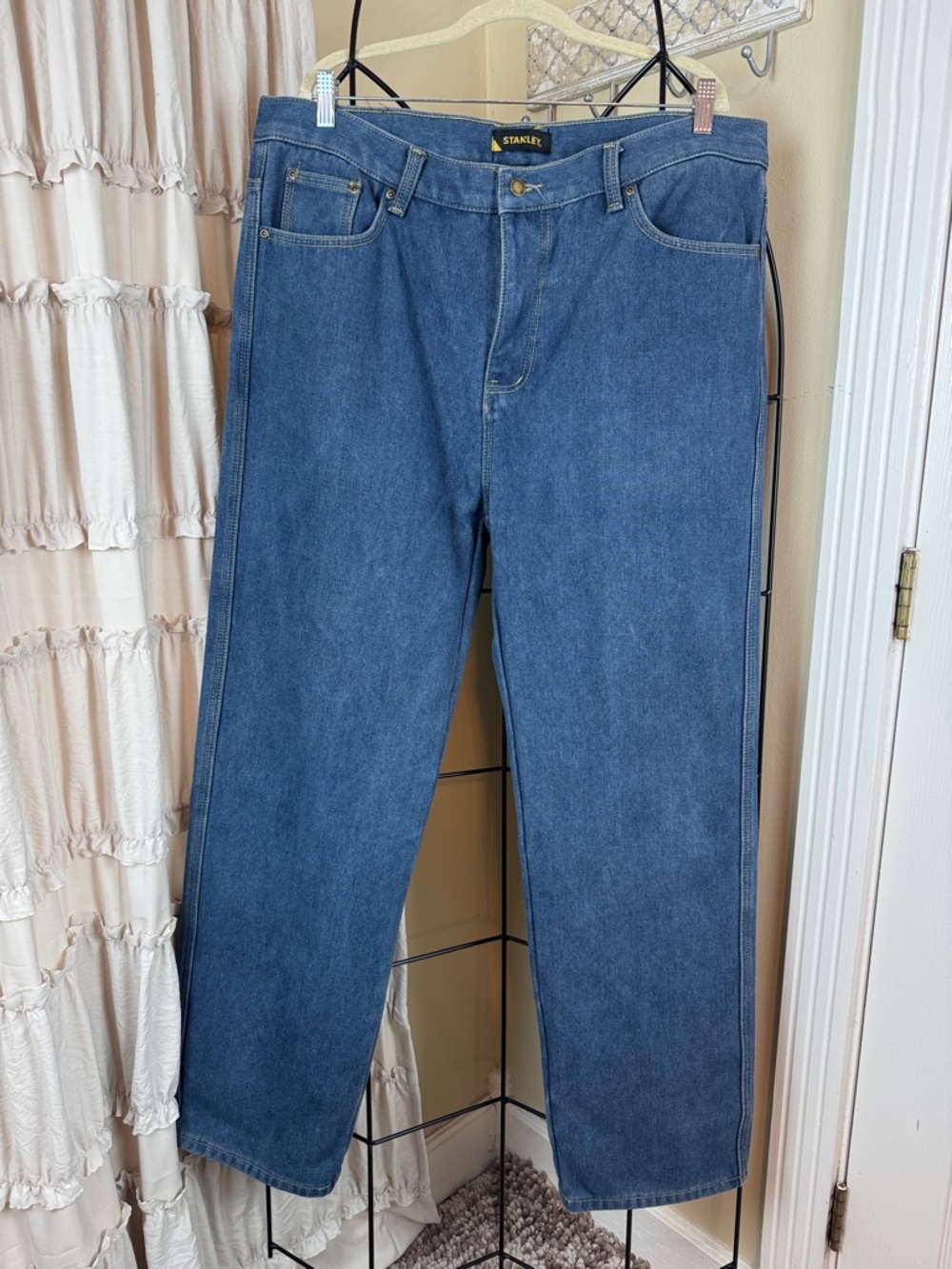 Stanley Straight Leg Dark Blue Men's Jeans 38x32